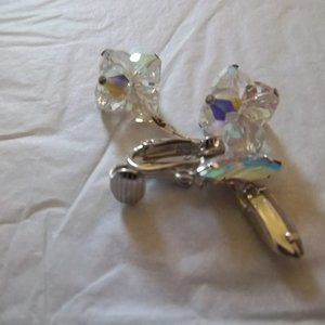 Aurora Borealis Drop Earrings, clip style